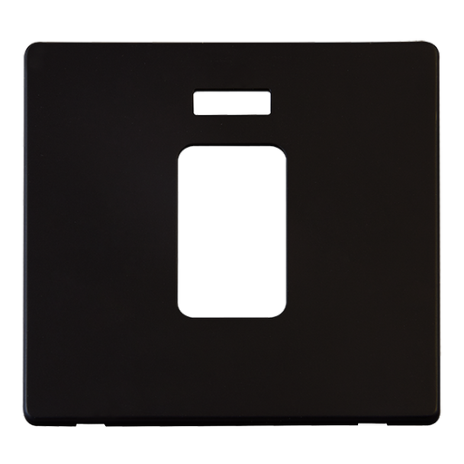 Scolmore SCP201MB - 45A 1 Gang Plate Switch With Neon Cover Plate - Matt Black Definity Scolmore - Sparks Warehouse