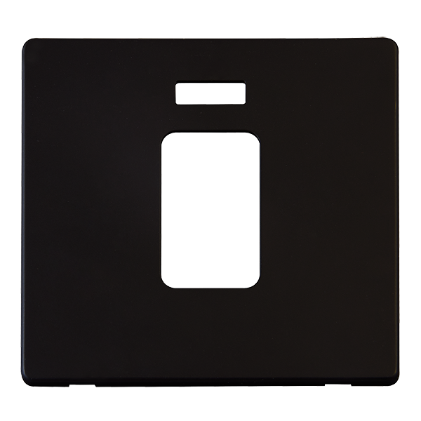 Scolmore SCP201MB - 45A 1 Gang Plate Switch With Neon Cover Plate - Matt Black Definity Scolmore - Sparks Warehouse