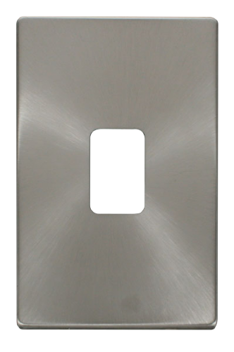 Scolmore SCP202BS - 45A 2 Gang Plate Switch Cover Plate - Brushed Stainless Definity Scolmore - Sparks Warehouse