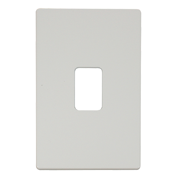 Scolmore SCP202MW - 45A 2 Gang Plate Switch Cover Plate - Metal White Definity Scolmore - Sparks Warehouse