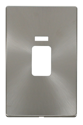 Scolmore SCP203BS - 45A 2 Gang Plate Switch With Neon Cover Plate - Brushed Stainless Definity Scolmore - Sparks Warehouse