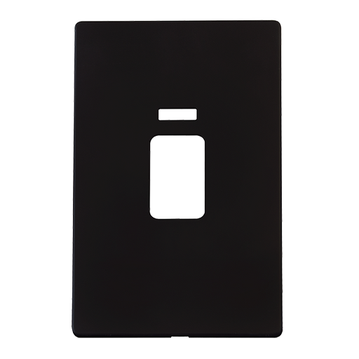 Scolmore SCP203MB - 45A 2 Gang Plate Switch With Neon Cover Plate - Matt Black Definity Scolmore - Sparks Warehouse