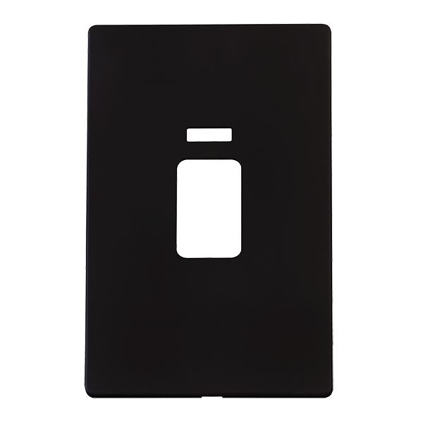 Scolmore SCP203MB - 45A 2 Gang Plate Switch With Neon Cover Plate - Matt Black Definity Scolmore - Sparks Warehouse