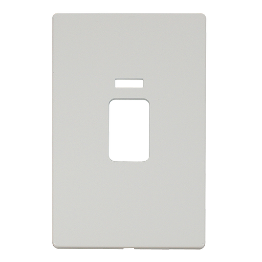 Scolmore SCP203MW - 45A 2 Gang Plate Switch With Neon Cover Plate - Metal White Definity Scolmore - Sparks Warehouse