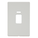 Scolmore SCP203MW - 45A 2 Gang Plate Switch With Neon Cover Plate - Metal White Definity Scolmore - Sparks Warehouse