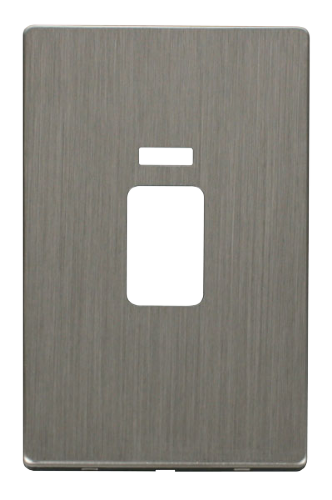 Scolmore SCP203SS - 45A 2 Gang Plate Switch With Neon Cover Plate - Stainless Steel Definity Scolmore - Sparks Warehouse