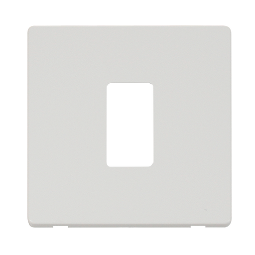 Scolmore SCP20401MW - 1 Gang GridPro® Frontplate - Metal White GridPro Scolmore - Sparks Warehouse