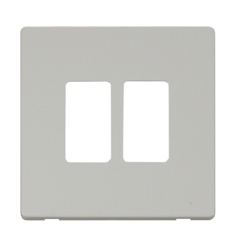 Scolmore SCP20402PW - 2 Gang GridPro® Frontplate - White GridPro Scolmore - Sparks Warehouse