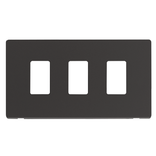 Scolmore SCP20403BK - 3 Gang GridPro® Frontplate - Black GridPro Scolmore - Sparks Warehouse