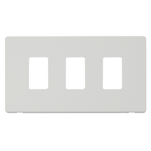 Scolmore SCP20403MW - 3 Gang GridPro® Frontplate - Metal White GridPro Scolmore - Sparks Warehouse
