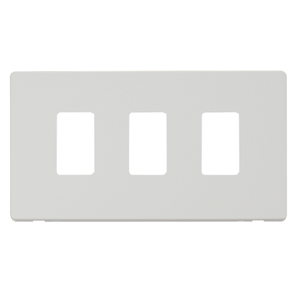 Scolmore SCP20403MW - 3 Gang GridPro® Frontplate - Metal White GridPro Scolmore - Sparks Warehouse