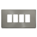 Scolmore SCP20404BS - 4 Gang GridPro® Frontplate - Brushed Stainless GridPro Scolmore - Sparks Warehouse