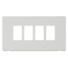 Scolmore SCP20404MW - 4 Gang GridPro® Frontplate - Metal White GridPro Scolmore - Sparks Warehouse