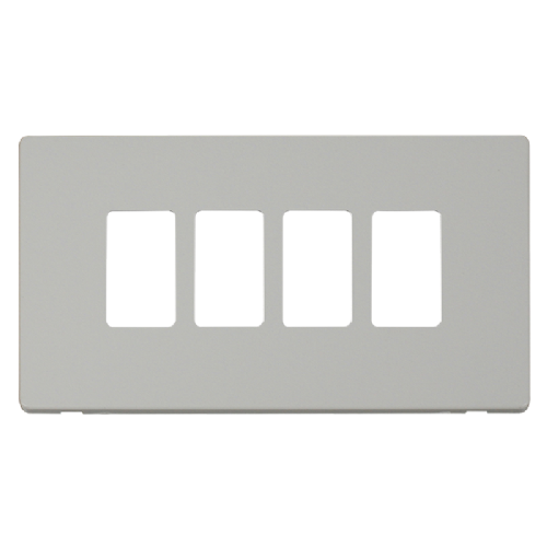 Scolmore SCP20404PW - 4 Gang GridPro® Frontplate - White GridPro Scolmore - Sparks Warehouse