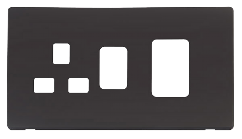 Scolmore SCP204BK - 45A Switch 13A Switched Socket  Cover Plate - Black Definity Scolmore - Sparks Warehouse