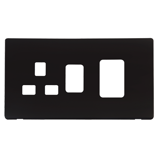 Scolmore SCP204MB - 45A Switch 13A Switched Socket  Cover Plate - Matt Black Definity Scolmore - Sparks Warehouse
