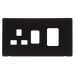 Scolmore SCP204MB - 45A Switch 13A Switched Socket  Cover Plate - Matt Black Definity Scolmore - Sparks Warehouse