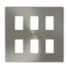 Scolmore SCP20506BS - 6 Gang GridPro® Frontplate - Brushed Stainless GridPro Scolmore - Sparks Warehouse