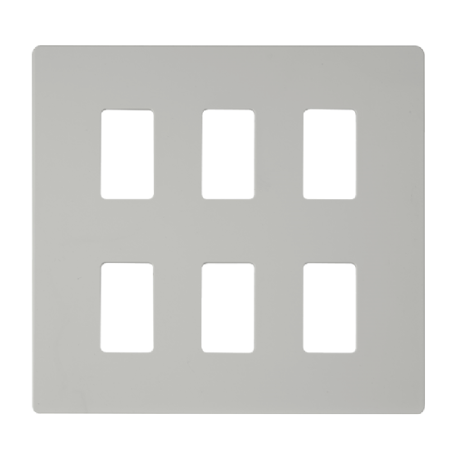 Scolmore SCP20506PW - 6 Gang GridPro® Frontplate - White GridPro Scolmore - Sparks Warehouse