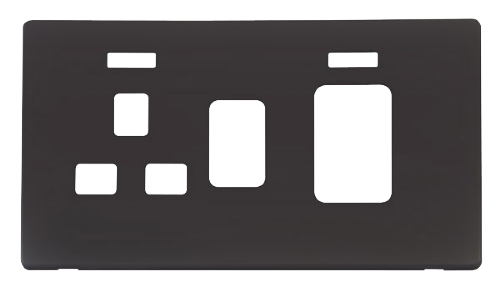 Scolmore SCP205BK - 45A Switch 13A Sw. Socket With Neons Cover Plate - Black Definity Scolmore - Sparks Warehouse