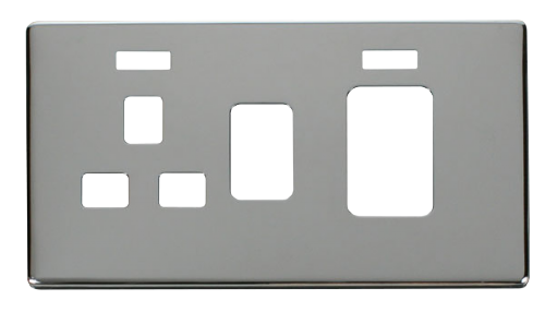 Scolmore SCP205CH - 45A Switch 13A Switched Socket With Neons Cover Plate - Chrome Definity Scolmore - Sparks Warehouse