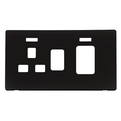 Scolmore SCP205MB - 45A Switch 13A Sw. Socket With Neons Cover Plate - Matt Black Definity Scolmore - Sparks Warehouse
