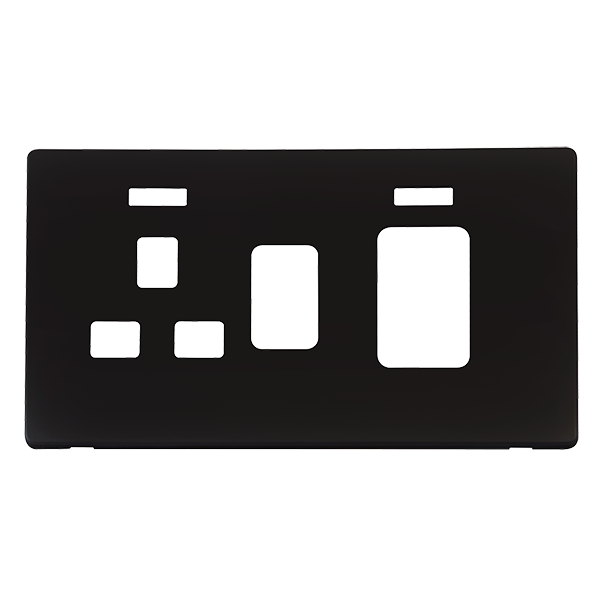 Scolmore SCP205MB - 45A Switch 13A Sw. Socket With Neons Cover Plate - Matt Black Definity Scolmore - Sparks Warehouse