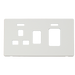 Scolmore SCP205MW - 45A Switch 13A Sw. Socket With Neons Cover Plate - Metal White Definity Scolmore - Sparks Warehouse