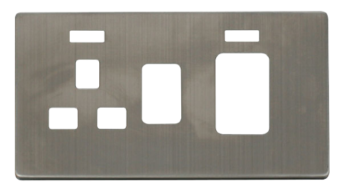 Scolmore SCP205SS - 45A Switch 13A Switched Socket With Neons Cover Plate - St. Steel Definity Scolmore - Sparks Warehouse