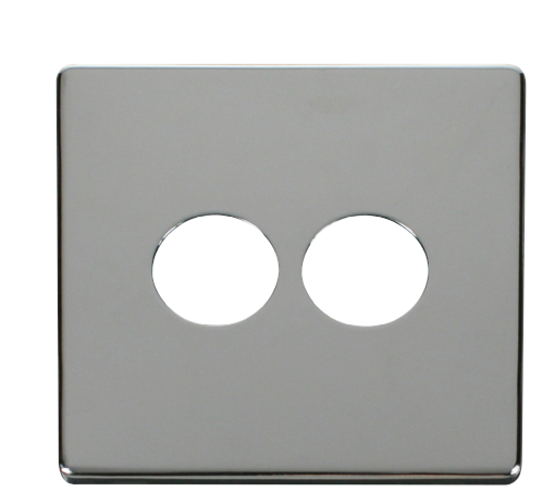 Scolmore SCP222CH - 2 Gang Toggle Switch Cover Plate - Chrome Definity Scolmore - Sparks Warehouse