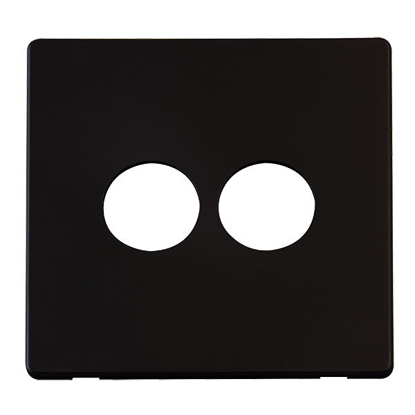 Scolmore SCP222MB - 2 Gang Toggle Switch Cover Plate - Matt Black Definity Scolmore - Sparks Warehouse