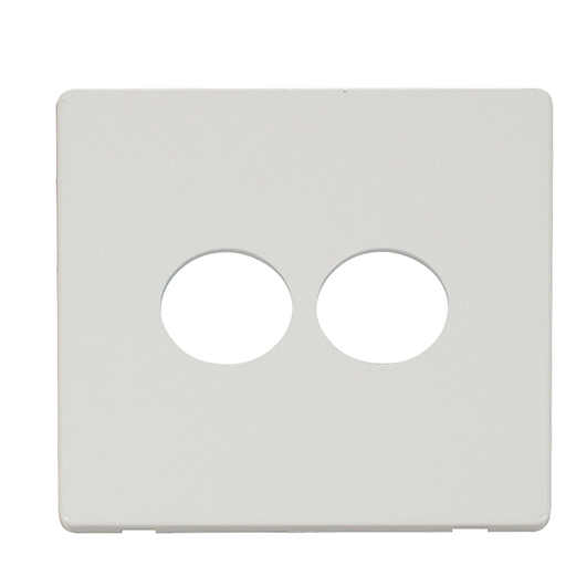 Scolmore SCP222MW - 2 Gang Toggle Switch Cover Plate - Metal White Definity Scolmore - Sparks Warehouse