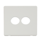 Scolmore SCP222MW - 2 Gang Toggle Switch Cover Plate - Metal White Definity Scolmore - Sparks Warehouse