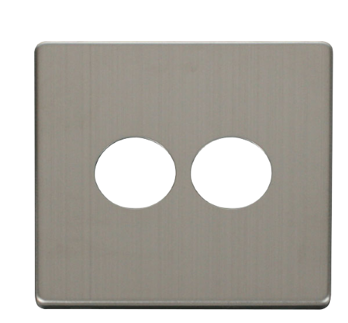 Scolmore SCP222SS - 2 Gang Toggle Switch Cover Plate - Stainless Steel Definity Scolmore - Sparks Warehouse