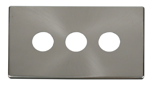 Scolmore SCP223BS - 3 Gang Toggle Switch Cover Plate - Brushed Stainless Definity Scolmore - Sparks Warehouse