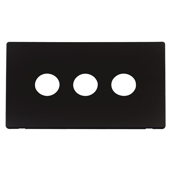 Scolmore SCP223MB - 3 Gang Toggle Switch Cover Plate - Matt Black Definity Scolmore - Sparks Warehouse