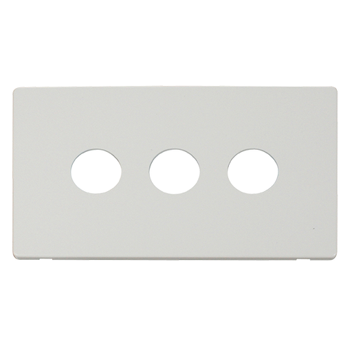 Scolmore SCP223MW - 3 Gang Toggle Switch Cover Plate - Metal White Definity Scolmore - Sparks Warehouse