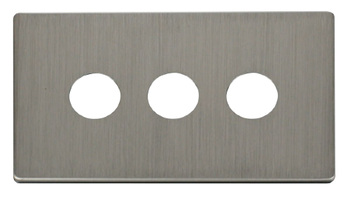 Scolmore SCP223SS - 3 Gang Toggle Switch Cover Plate - Stainless Steel Definity Scolmore - Sparks Warehouse