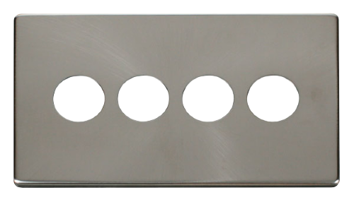 Scolmore SCP224BS - 4 Gang Toggle Switch Cover Plate - Brushed Stainless Definity Scolmore - Sparks Warehouse