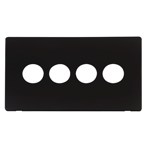 Scolmore SCP224MB - 4 Gang Toggle Switch Cover Plate - Matt Black Definity Scolmore - Sparks Warehouse