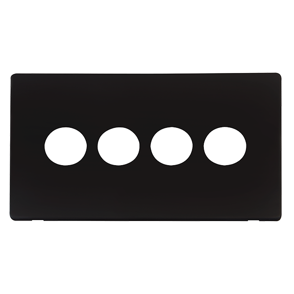 Scolmore SCP224MB - 4 Gang Toggle Switch Cover Plate - Matt Black Definity Scolmore - Sparks Warehouse