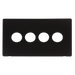 Scolmore SCP224MB - 4 Gang Toggle Switch Cover Plate - Matt Black Definity Scolmore - Sparks Warehouse