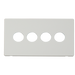 Scolmore SCP224MW - 4 Gang Toggle Switch Cover Plate - Metal White Definity Scolmore - Sparks Warehouse
