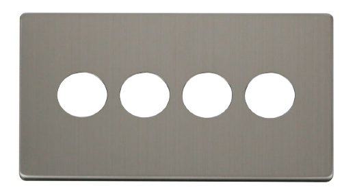 Scolmore SCP224SS - 4 Gang Toggle Switch Cover Plate - Stainless Steel Definity Scolmore - Sparks Warehouse