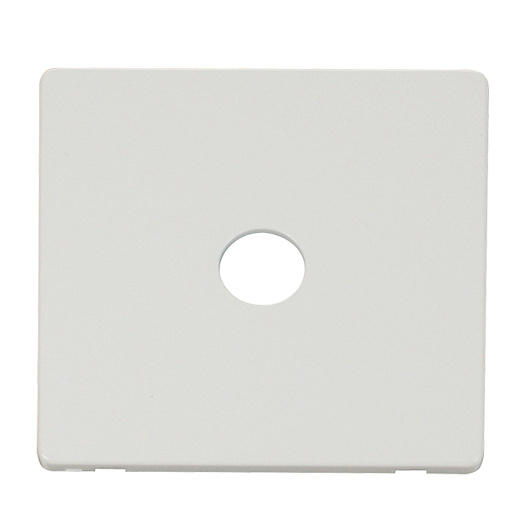 Scolmore SCP231MW - Single Coaxial Socket Cover Plate - Metal White Definity Scolmore - Sparks Warehouse