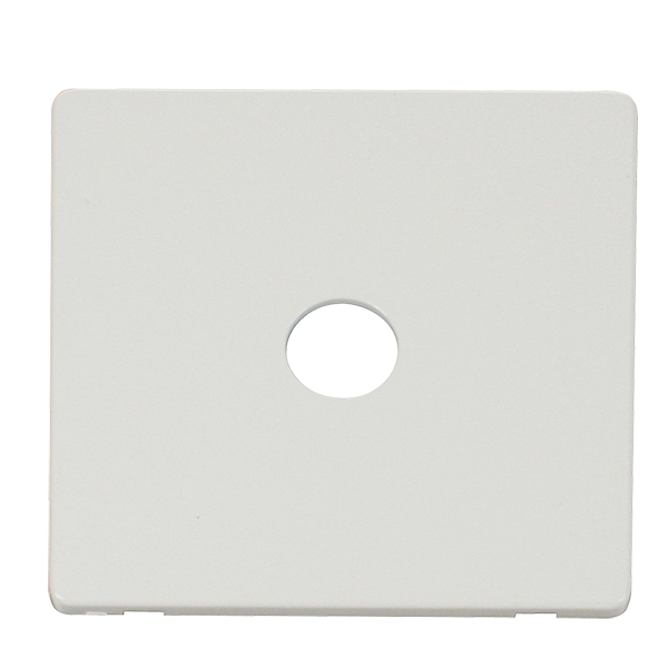 Scolmore SCP231MW - Single Coaxial Socket Cover Plate - Metal White Definity Scolmore - Sparks Warehouse