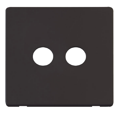 Scolmore SCP232BK - Twin Coaxial Socket Cover Plate - Black Definity Scolmore - Sparks Warehouse