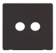 Scolmore SCP232BK - Twin Coaxial Socket Cover Plate - Black Definity Scolmore - Sparks Warehouse