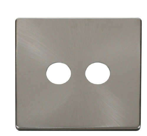 Scolmore SCP232BS - Twin Coaxial Socket Cover Plate - Brushed Stainless Definity Scolmore - Sparks Warehouse
