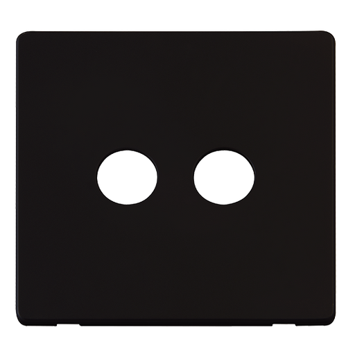 Scolmore SCP232MB - Twin Coaxial Socket Cover Plate - Matt Black Definity Scolmore - Sparks Warehouse